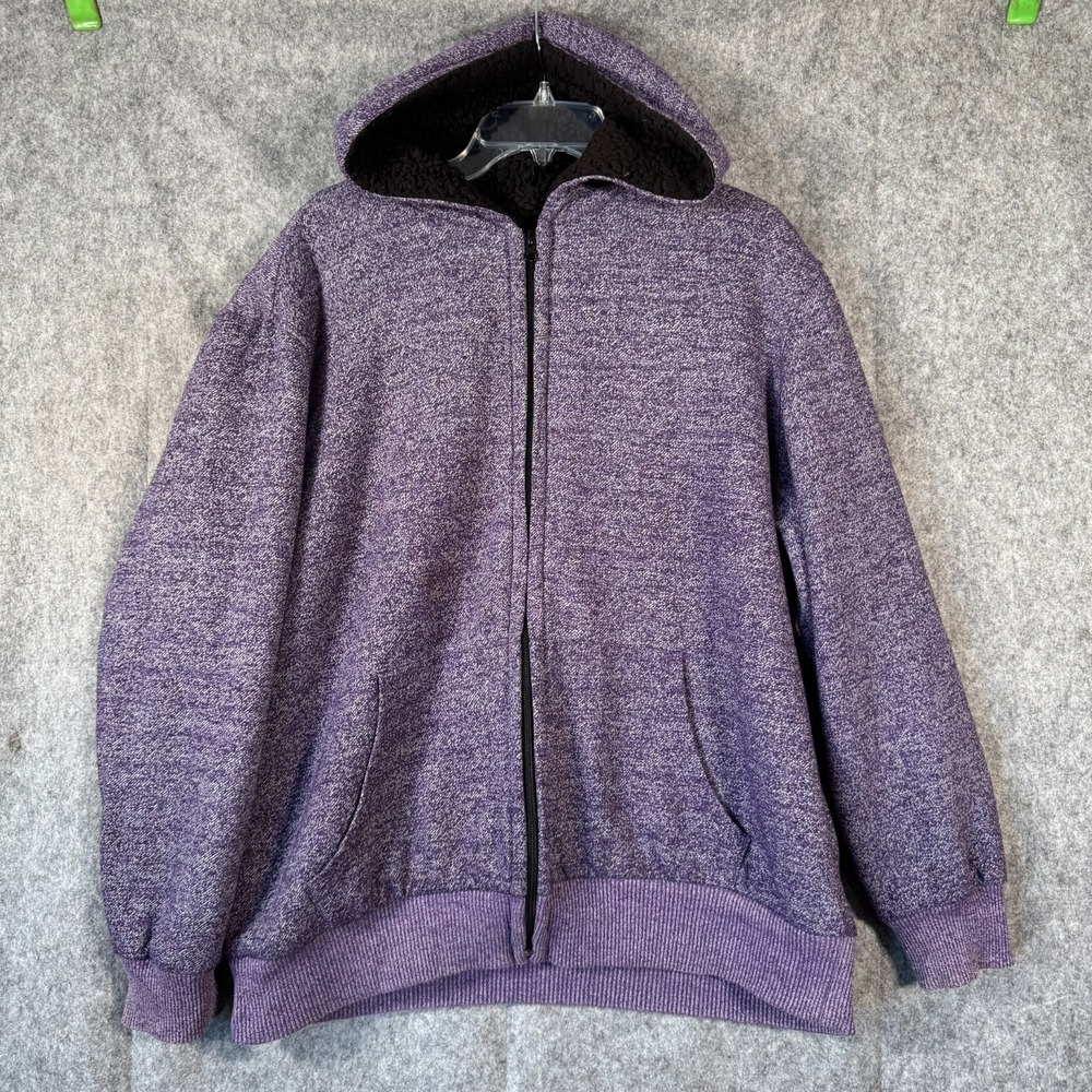 VTG OP Hoodie Jacket Mens XL Y2K Sherpa Fleece Lined Full Zip Skater Grunge Goth
